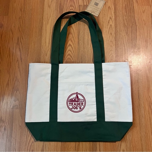 Trader Joe'S Handbags - NWT Large Green Trader Joe’s Reuasble Green Canvas Tote Classic New Release